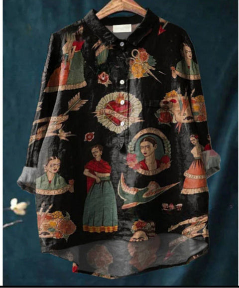 Loose printing crew neck casual large size women's T-shirt m301279