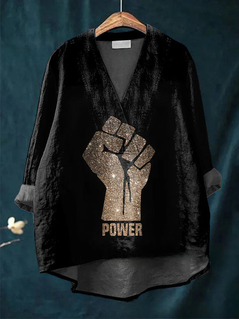 Loose printing crew neck casual large size women's T-shirt m301276