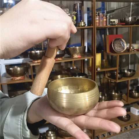 Nepal Handmade Copper Singing Bowl Buddha Sound Bowl Yoga Bowl Meditation Bowl Turning Sutra Bowl SPA Sound Therapy m3331267