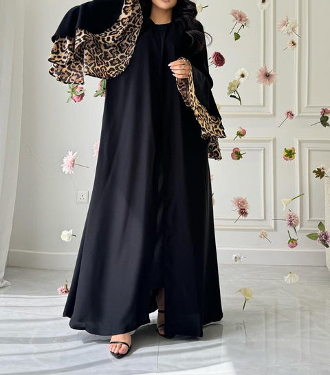 New leopard print dress robe long skirt cardigan m301185